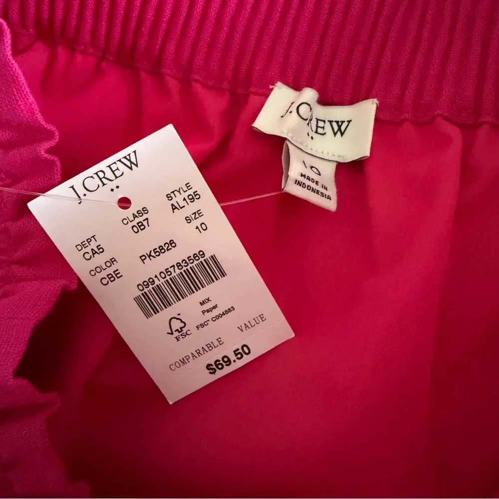 J Crew Skirt Womens 10 Scallop Hem Mini Linen Blend Lined Pockets Preppy NWT - Picture 7 of 10